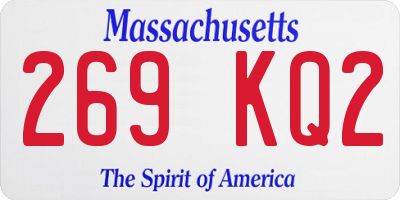 MA license plate 269KQ2
