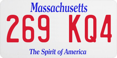 MA license plate 269KQ4