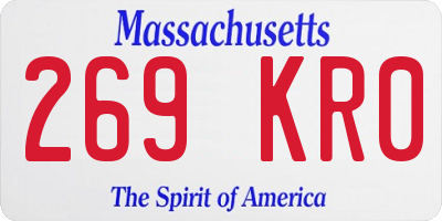 MA license plate 269KR0