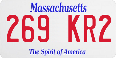 MA license plate 269KR2