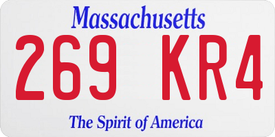 MA license plate 269KR4