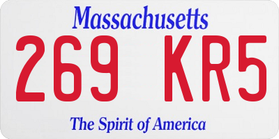 MA license plate 269KR5