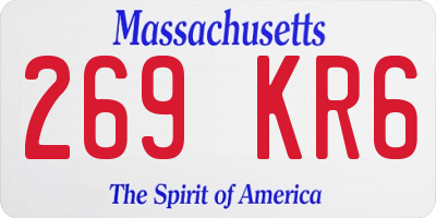 MA license plate 269KR6