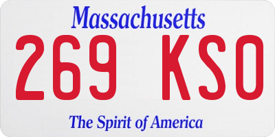 MA license plate 269KS0