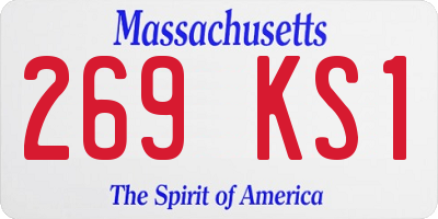 MA license plate 269KS1