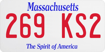 MA license plate 269KS2