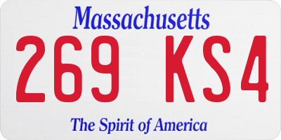 MA license plate 269KS4