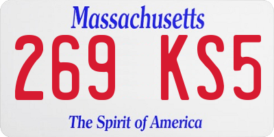 MA license plate 269KS5