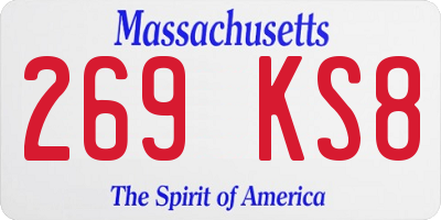 MA license plate 269KS8