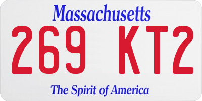 MA license plate 269KT2
