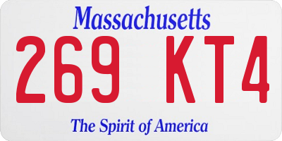 MA license plate 269KT4