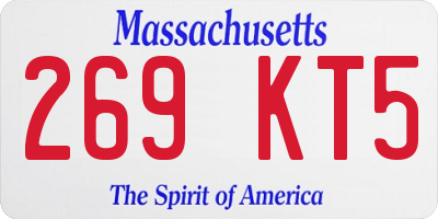 MA license plate 269KT5