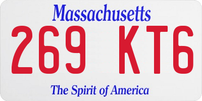 MA license plate 269KT6