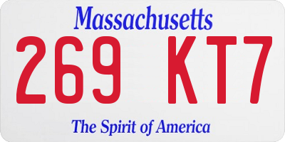 MA license plate 269KT7