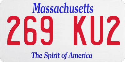 MA license plate 269KU2