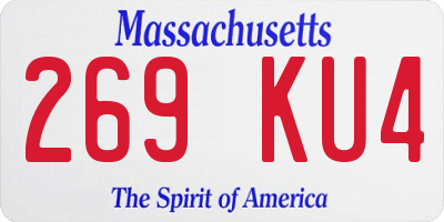 MA license plate 269KU4