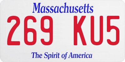 MA license plate 269KU5