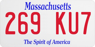 MA license plate 269KU7