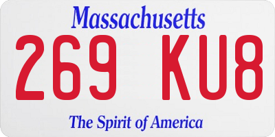 MA license plate 269KU8