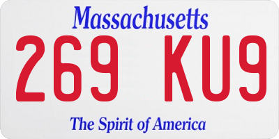 MA license plate 269KU9