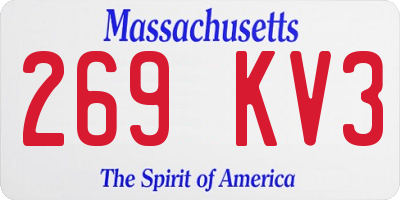 MA license plate 269KV3