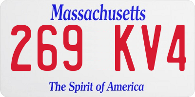MA license plate 269KV4