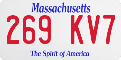 MA license plate 269KV7