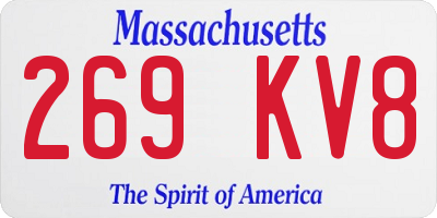MA license plate 269KV8