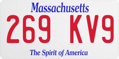 MA license plate 269KV9