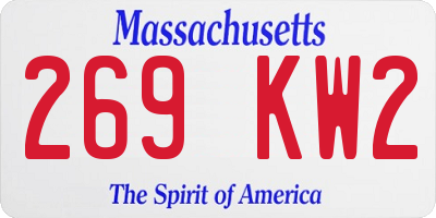 MA license plate 269KW2