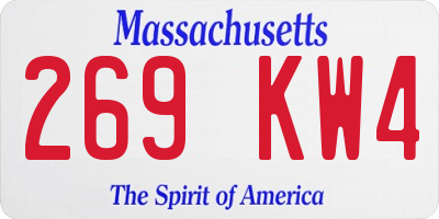 MA license plate 269KW4