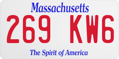 MA license plate 269KW6