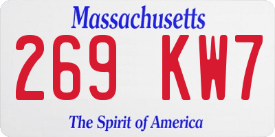 MA license plate 269KW7