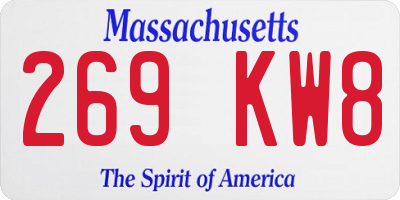 MA license plate 269KW8