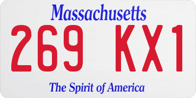 MA license plate 269KX1