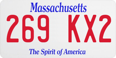 MA license plate 269KX2