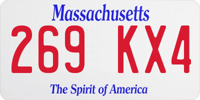 MA license plate 269KX4