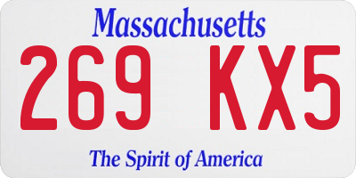 MA license plate 269KX5