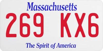 MA license plate 269KX6
