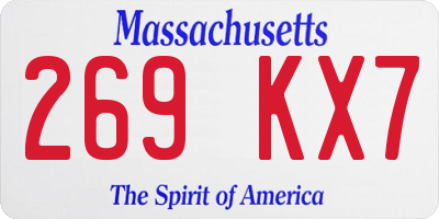 MA license plate 269KX7