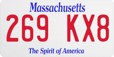 MA license plate 269KX8