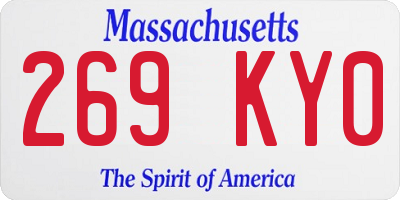 MA license plate 269KY0