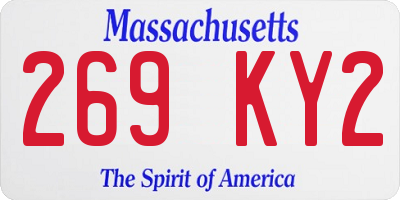 MA license plate 269KY2