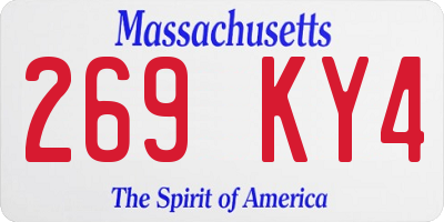 MA license plate 269KY4
