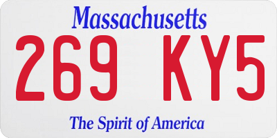 MA license plate 269KY5