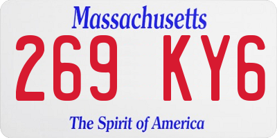 MA license plate 269KY6