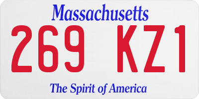 MA license plate 269KZ1