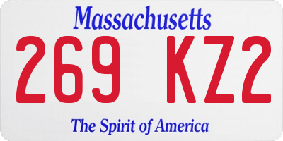 MA license plate 269KZ2