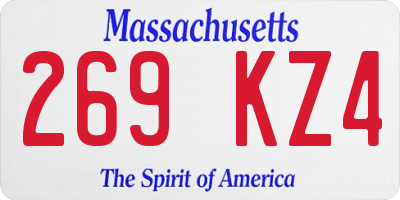 MA license plate 269KZ4