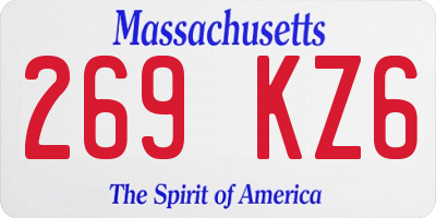 MA license plate 269KZ6